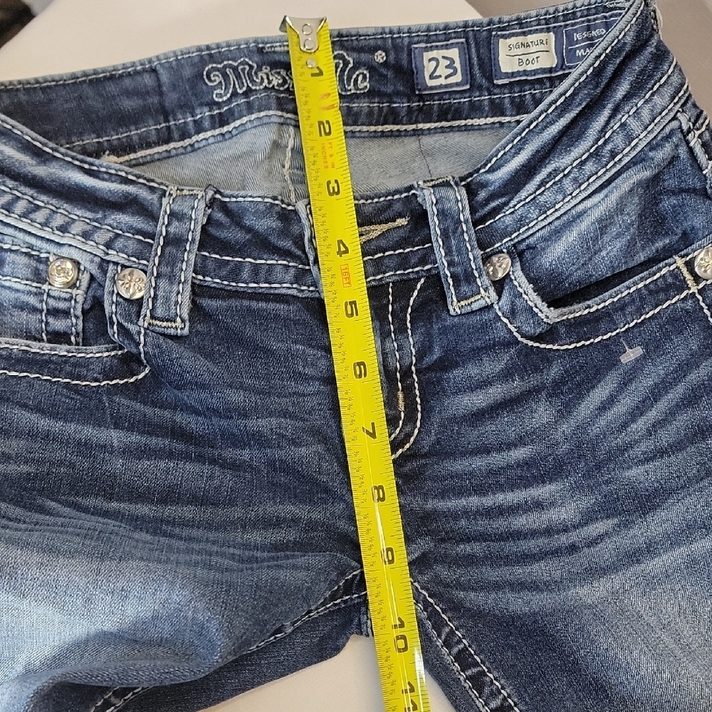 Miss Me Blue Boot Cut Jeans with Classic Indigo Wash - Picture 4 of 7